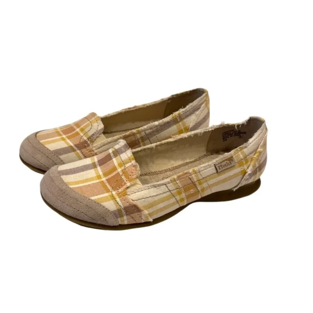 Mudd Women's Preform Plaid Flat Natural Size 6.5 NIB